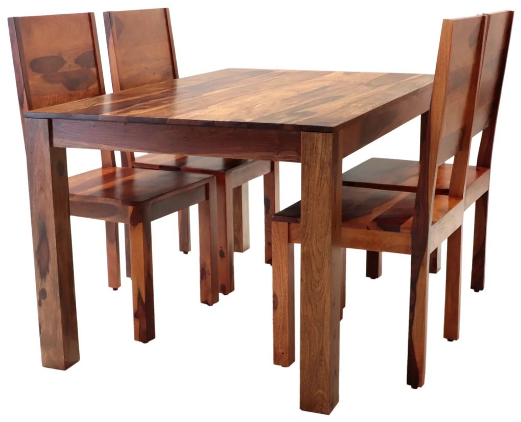 furniture-nabytek.cz - Rustikální jídelní set pro 4 osoby z indického masivu palisandr