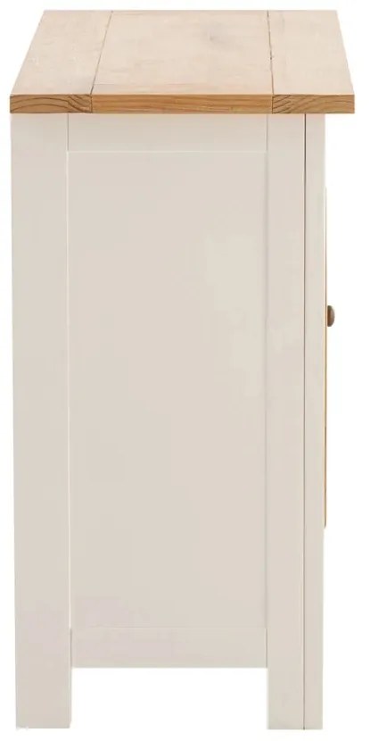 furniture-nabytek.cz - Masivní komoda Capera z borovice a MDF, lakovaná, bílá a hnědá – 103×42×80 cm
