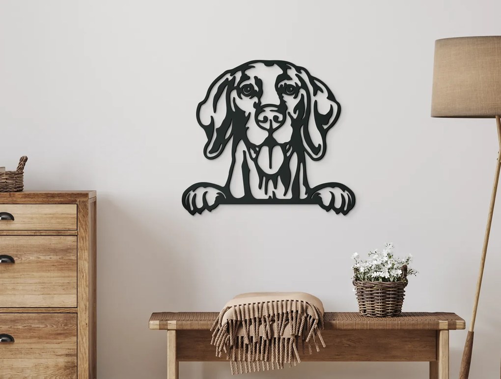 drevko 3D nálepka na stenu Weimarský stavač Rozmer obrazu: 40 x 44,5 cm, Farba dekorácie: Čierna