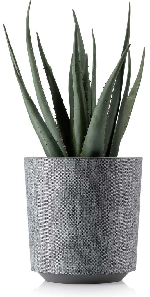 PLASTOVÝ KVETINÁČ ALOE TX 19,5X20 CM SIVÁ