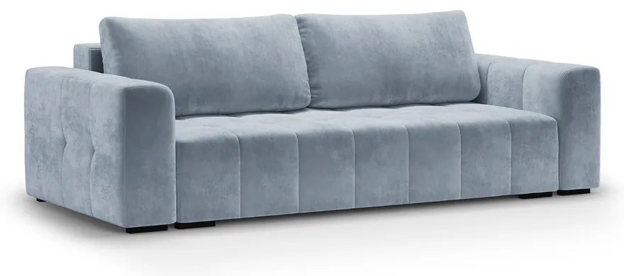 Svetlomodrá zamatová rozkladacia pohovka Milo Casa Luca