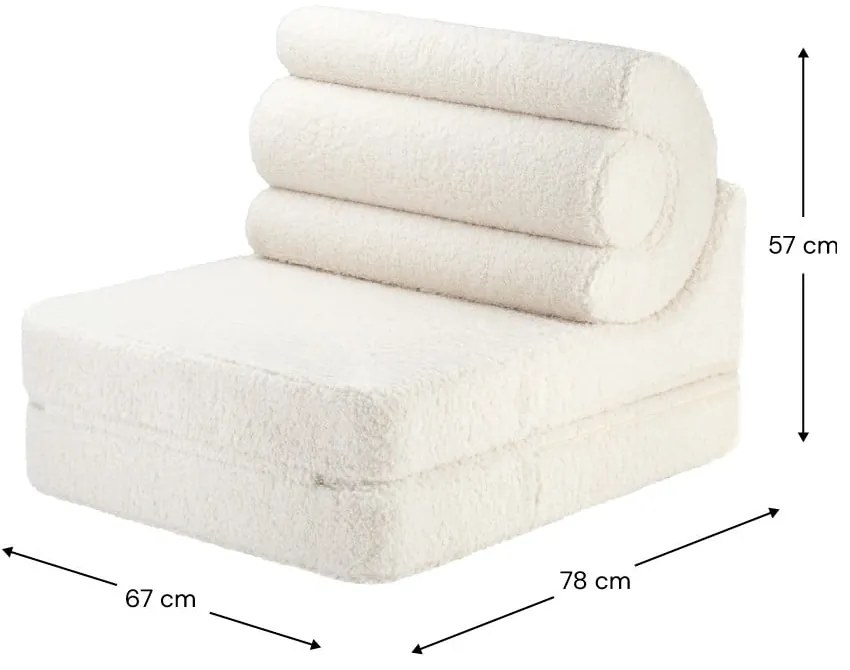 Krémové detské kresielko z textílie buklé Flipster – Wigiwama