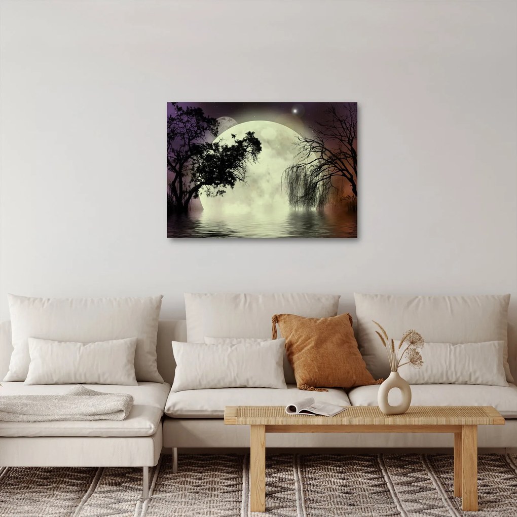Obraz - Spln nad hladinou (70x50 cm)