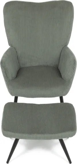 Kreslo zelené s podnožkou AK-L7285 GRN6