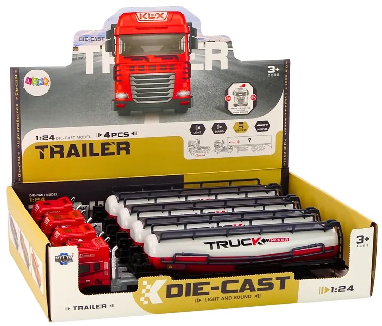 LEAN TOYS Nákladné auto s prívesom TIR Tanker 1:24 – červená
