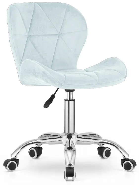 Set do pracovne ZARIMO stôl 80x40 cm biely + kreslo AVOLA VELVET svetlo modré