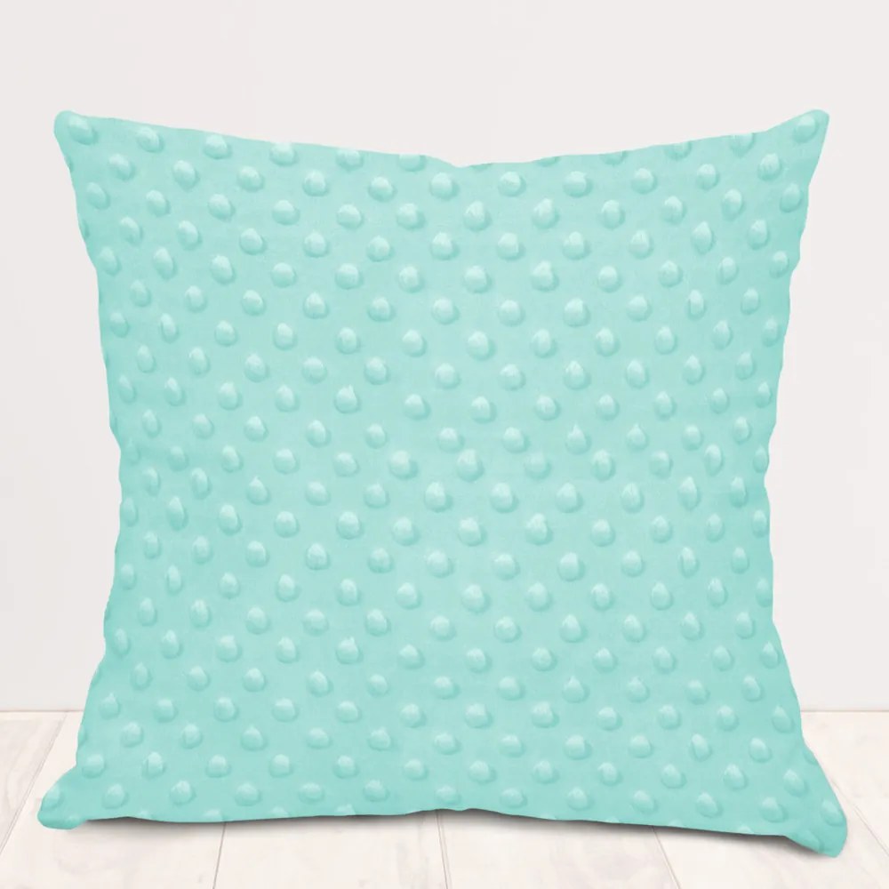 Biante Detská obliečka na vankúš Minky TOP 3D bodky MKP-055 Svetlo mintová 50 x 60 cm