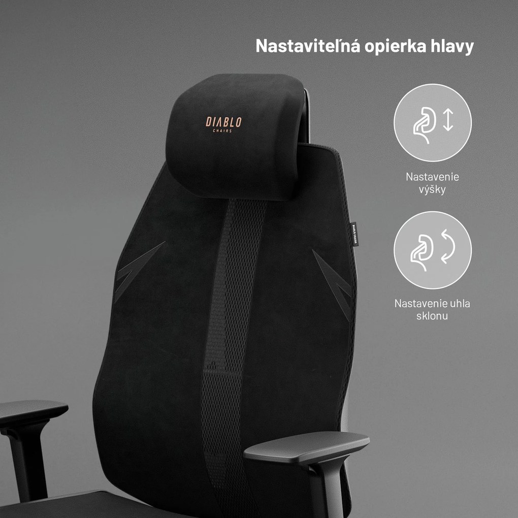 Ergonomická kancelárska stolička čierna: Diablo V-Flash Ultra Black