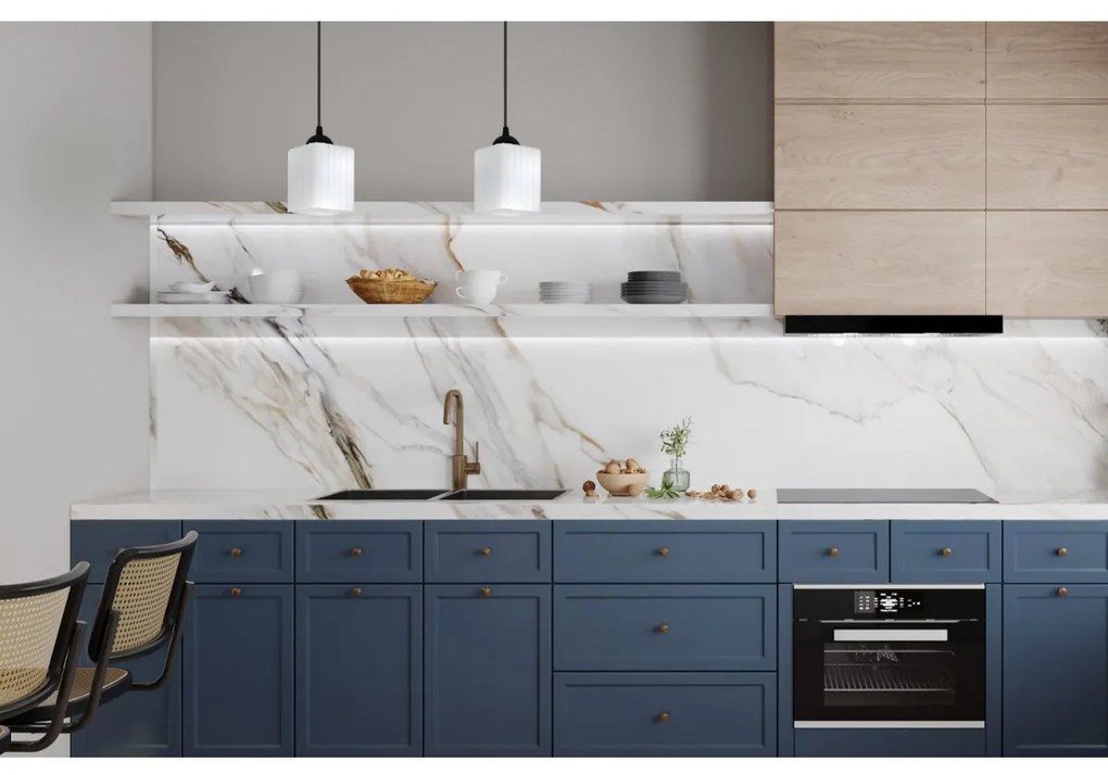 Závesné svietidlo Riffle Square, 2x biele sklenené tienidlo, b