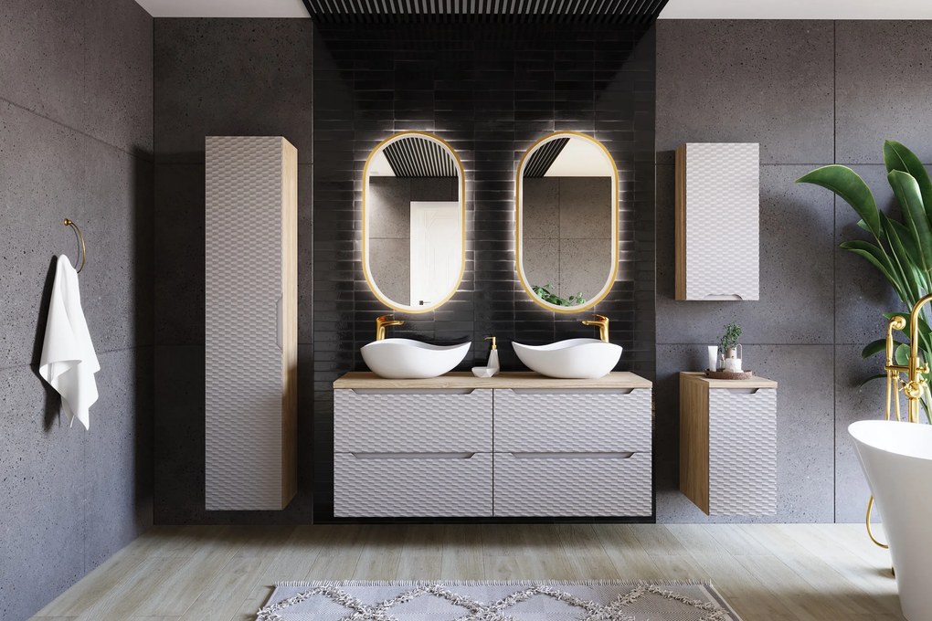 Comad Kúpeľňová skrinka pod umývadlo Ocean Beige 70 béžová/dub olejovaný