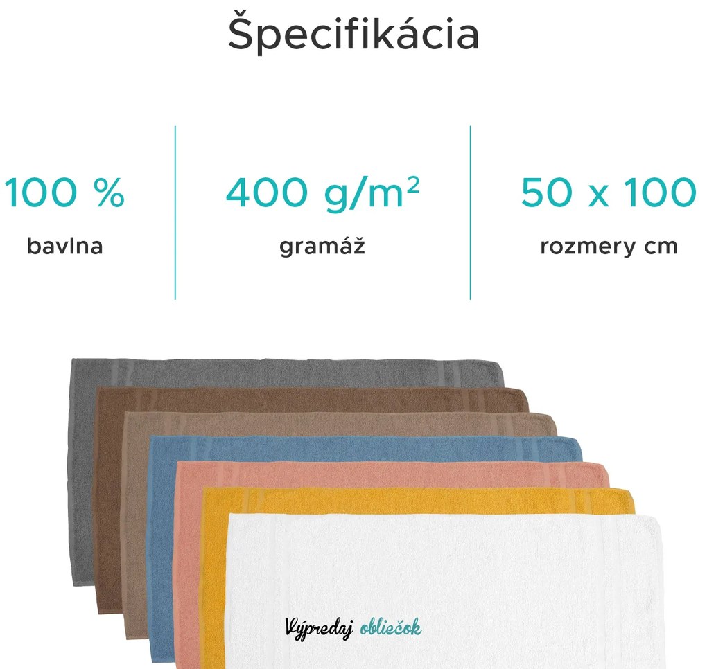 Uterák BASIC DUAL 50 x 100 cm sivý, 100% bavlna