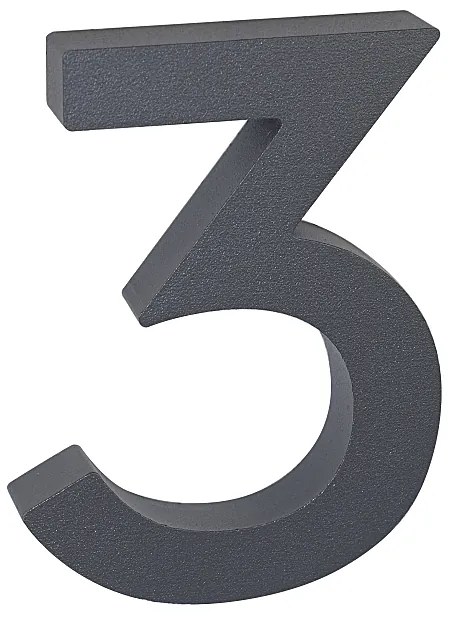 Domové číslo v „3D“ prevedení so štruktúrovaným povrchom RICHTER RN.100LV, 3, RICHTER antracit matná
