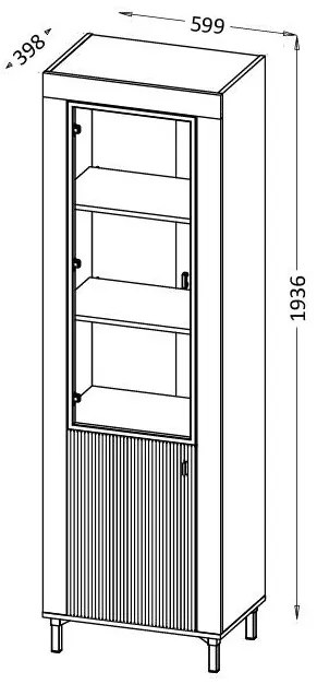Vitrína Mossana MO3 (kašmír). Akcia -20%. Vlastná spoľahlivá doprava až k Vám domov. 1096827