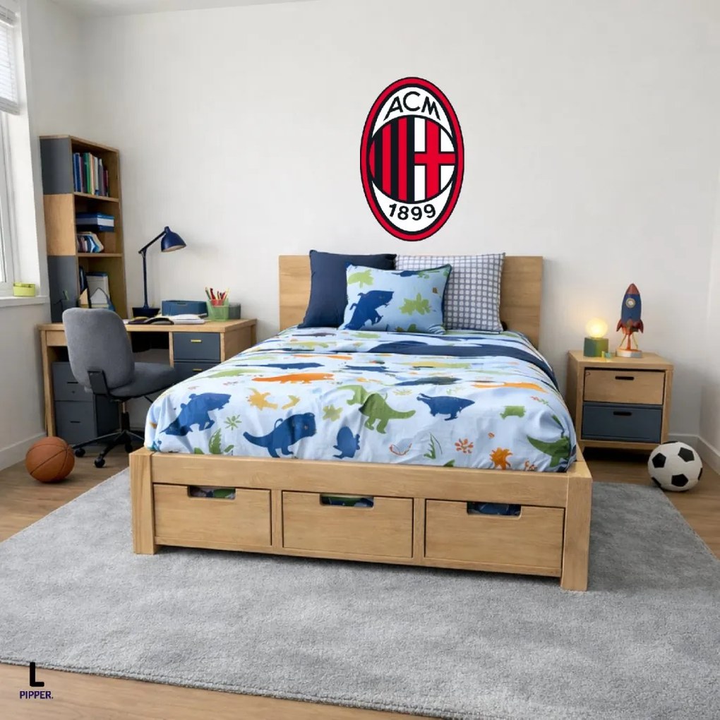 Textilná nálepka na stenu - logo "AC Miláno" Veľkosť: 40 cm