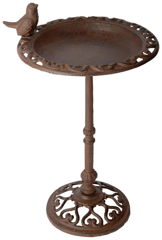 Napájadlo pre vtáky na nohe Lilly, 38,5x22,5 cm, liatina, hnedá