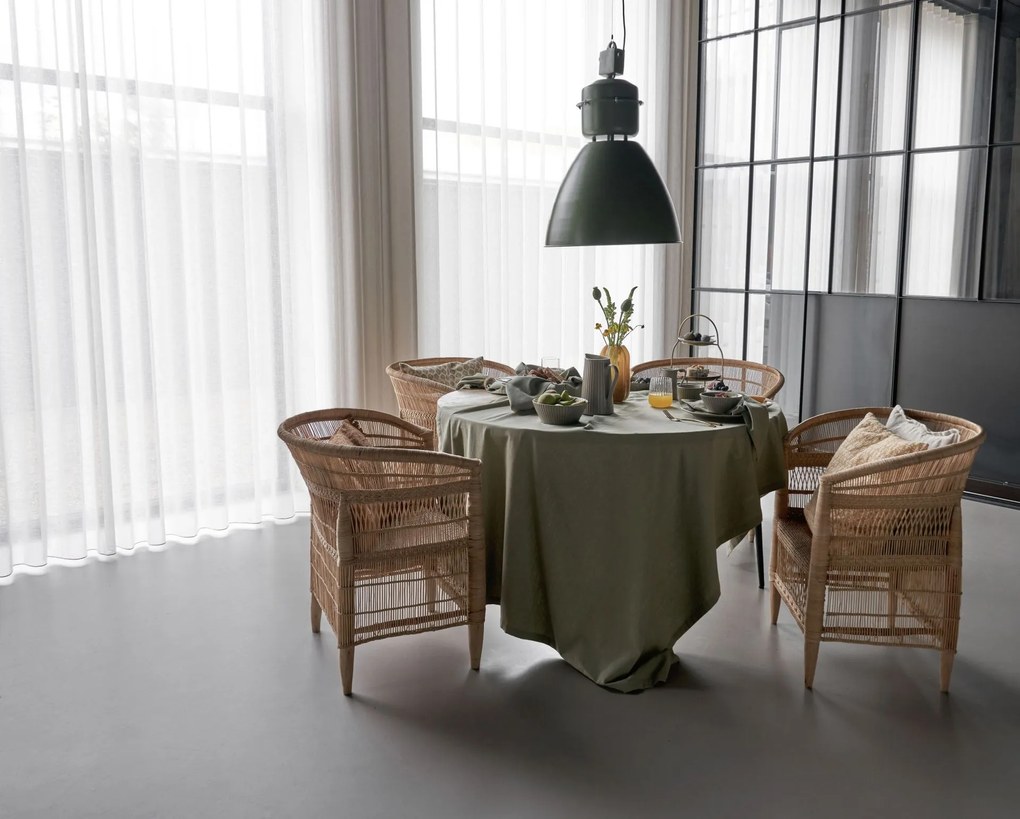 House Doctor Bavlnený obrus Real Olive Green 240 × 140 cm