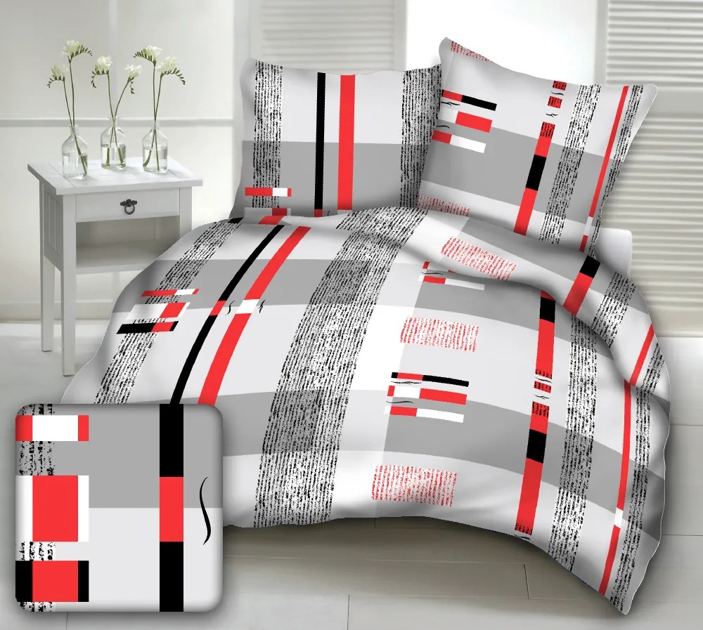 GRAFIT ČERVENÝ krepové obliečky DeLuxe Rozmer obliečok: 140x200 cm, Obsah balenia: Set Balenie