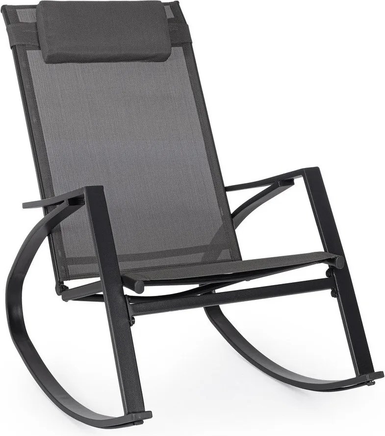 Antracitové kovové záhradné kreslo Ercolano – Bizzotto