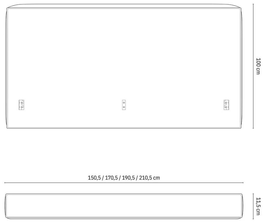 Krémovobiele čalúnené čelo postele 249x100 cm Olivia – Micadoni