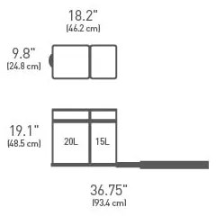 Plastový odpadkový kôš 35 l Dual - simplehuman