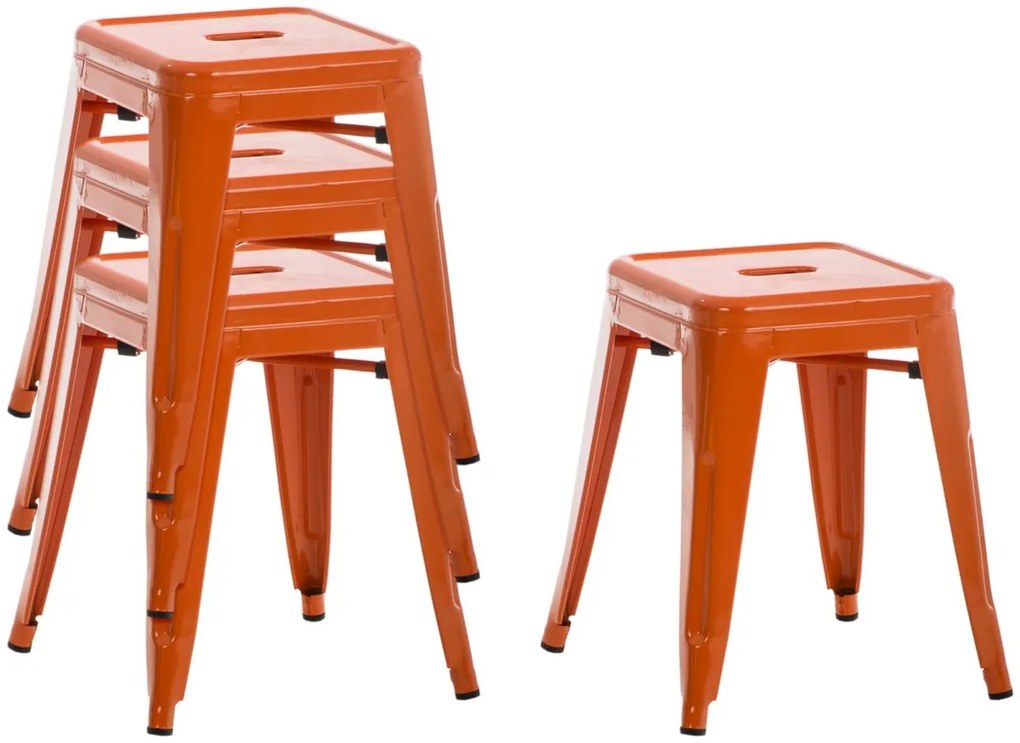 Stohovateľná kovová stolička Arm - Oranžová
