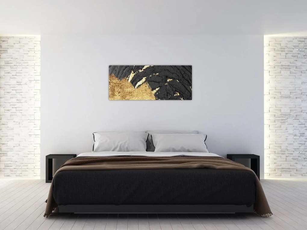 Obraz - Zlatá štruktúra N⁰1 (120x50 cm)