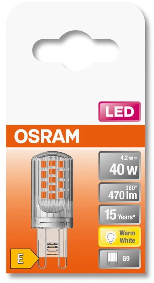 G9 LED žiarovka v kapsule 4,2W = 40W 470lm 2700K Teplá 300° OSRAM STAR