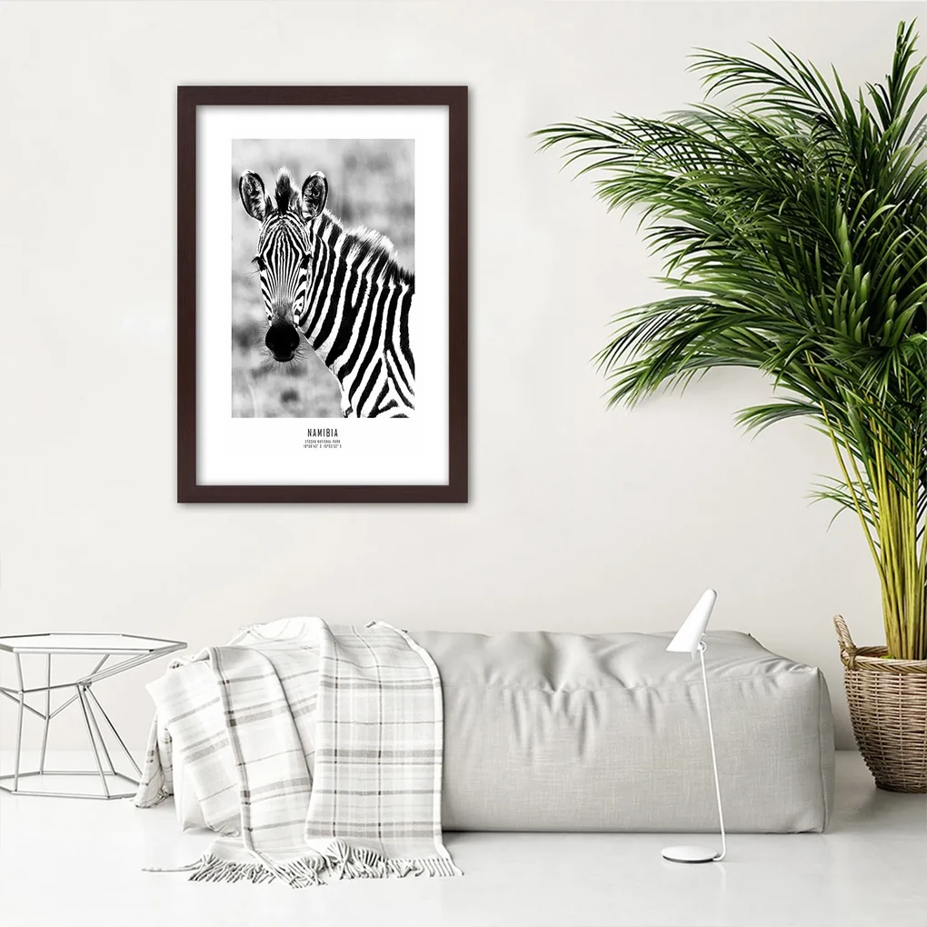 Gario Plagát Zvedavá zebra Farba rámu: Bez rámu, Rozmery: 20 x 30 cm