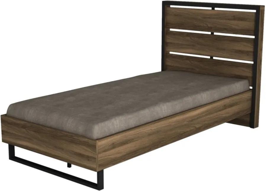 Jednolôžková posteľ v dekore orechového dreva Ratto Lost, 198 × 102 cm
