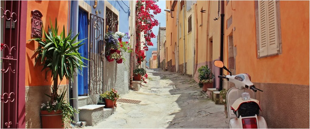 Obraz ulice na Sardínii (120x50 cm)