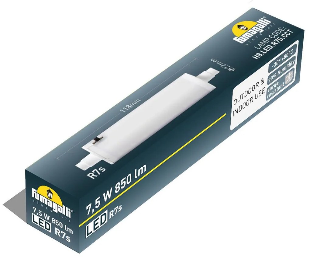 LED žiarovka R7s 7,5W, dĺžka 11,8 cm, 850 lm, CCT