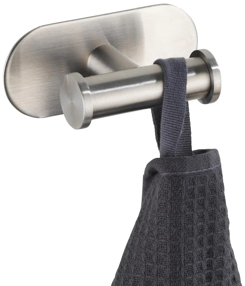 Matný antikoro dvojitý nástenný háčik Wenko Turbo-Loc ® Orea