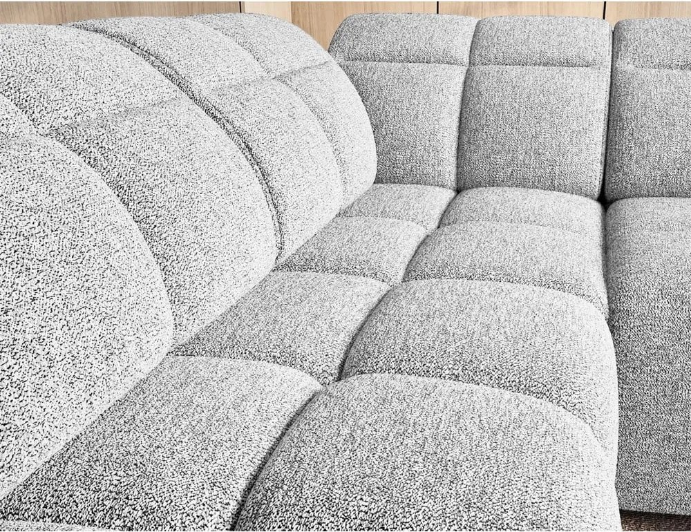 Svetlosivá rozkladacia/s úložným priestorom rohová pohovka z textílie buklé (ľavý roh/do L) Falconn – ELTAP