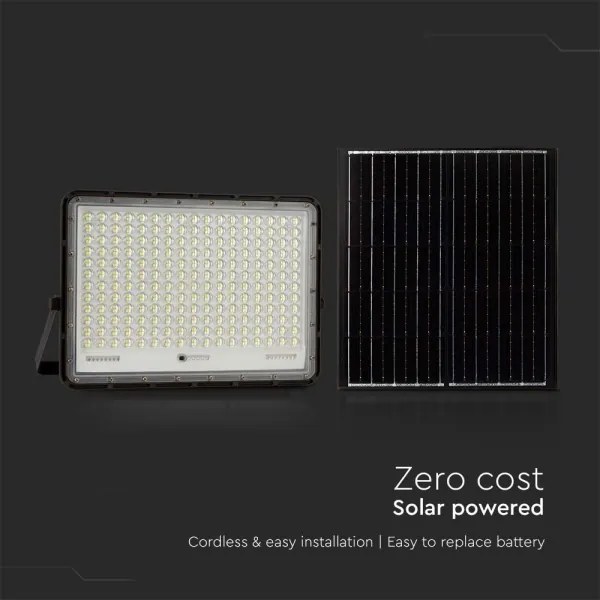 LED Vonkajší solárny reflektor LED/30W/3,2V 6400K čierna + DO