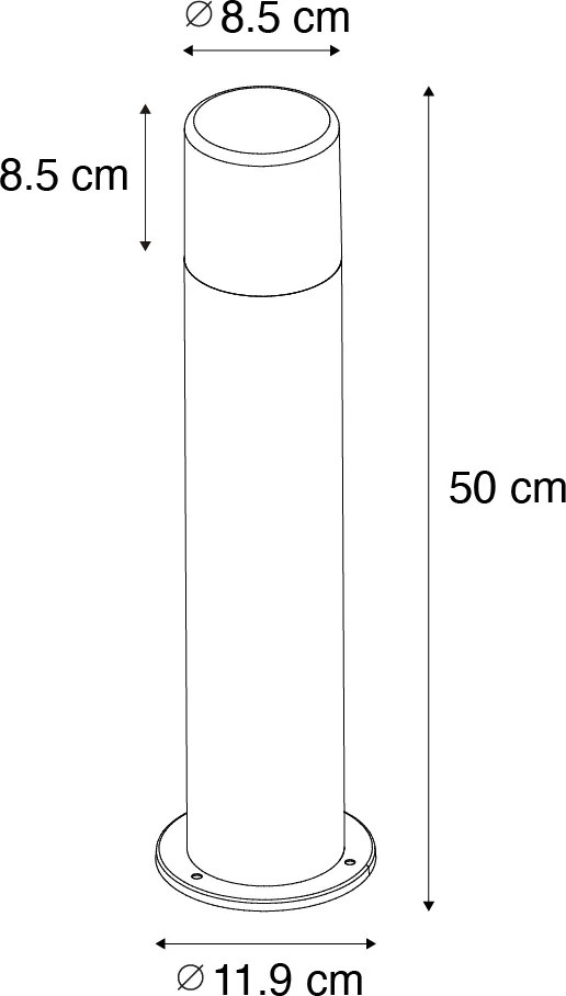 Stojanové vonkajšie svietidlo biele s opálovým tienidlom 50 cm - Odense