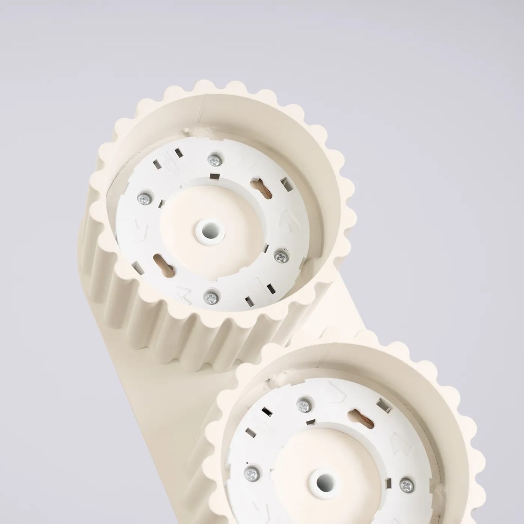 Stropné svietidlo Aura, 2x béžové hliníkové tienidlo, (6 cm)