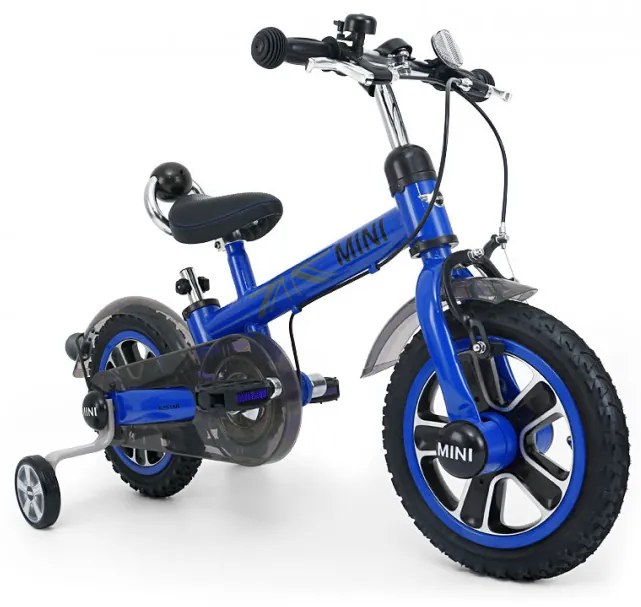 Rastar Detský bicykel Mini s rúčkou - modrý 12" 2020