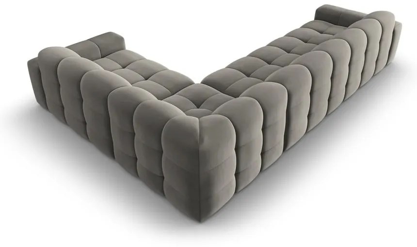 Sivá zamatová rohová pohovka (pravý roh) Kendal - Micadoni Home