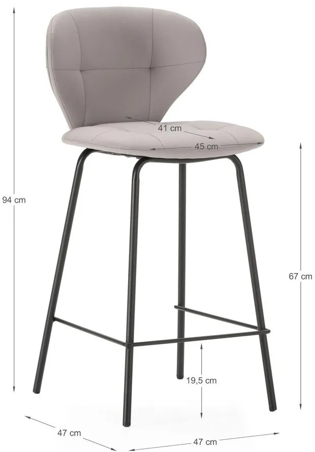 Béžové barové stoličky v súprave 2 ks (výška sedadla 67 cm) Maura – Marckeric