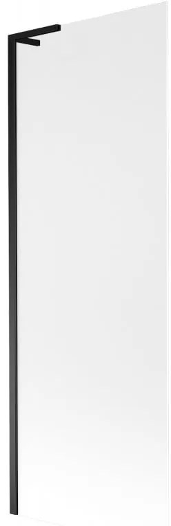 Mexen Next L, 1-krídlová vaňová zástena 70 x 150 cm, 6mm sklo námraza, čierny profil, 895-070-000-03-30-70