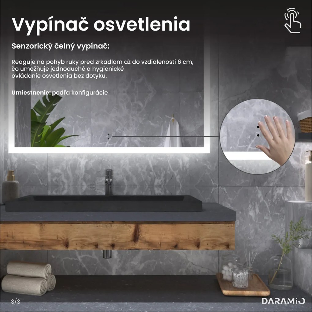 Zrkadlo s LED osvetlením F3