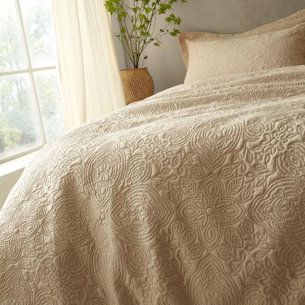 Béžové predĺžené obliečky na dvojlôžko 230x220 cm Casablanca Pinsonic – Pineapple Elephant