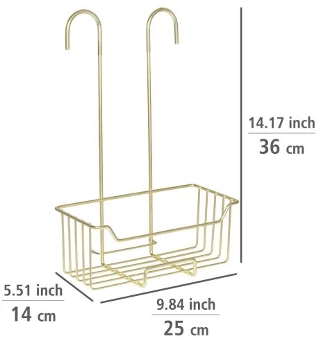 WENKO 25937100 - Sprchový kôš MILO 25x36 cm nerezová oceľ/zlatá/číra