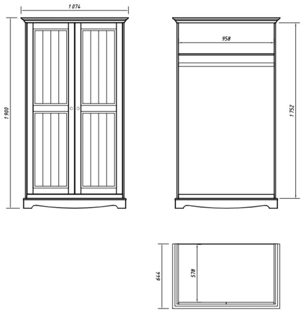 PROXIMA.store - Rustikálna šatníkoa skriňa 2.0 - BELLUNO ELEGANTE FARBA: biela
