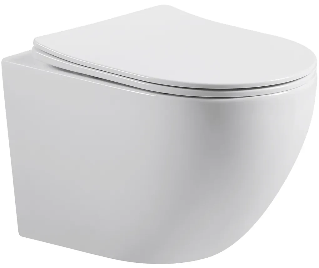 Cerano Cesso, závesná WC misa Vortex + UF sedátko - biela lesklá - 49x36 cm, CER-CER-476678
