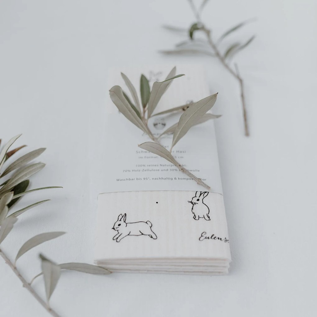Eulenschnitt Prírodná hubová utierka Rabbit – set 3 ks