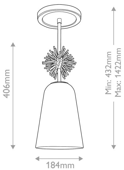 Quoizel STARING-MP-DG-OPAL-Luster STARING 1xE27/40W/230V pr. 18,4 cm zlatá/biela