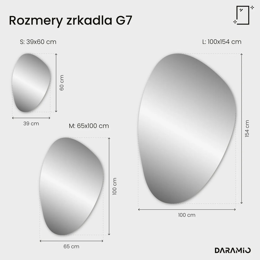 Zrkadlo v tvare kamienka s LED osvetlením G7