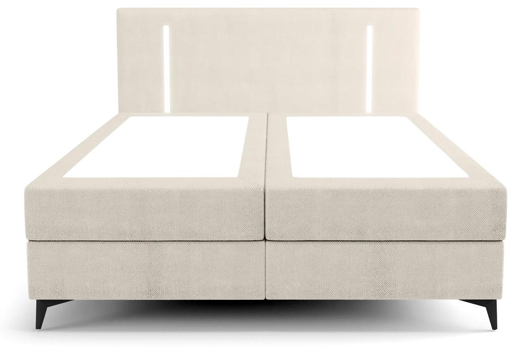 Manželská posteľ 180 cm Ortega Comfort (béžová) (s roštom a matracom, s úl. priestorom) (s LED osvetlením). Vlastná spoľahlivá doprava až k Vám domov. 1082735