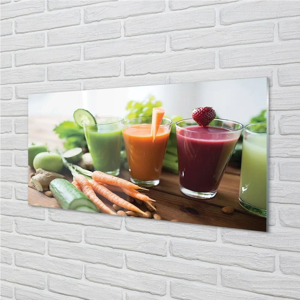 Obraz na skle zeleninové kokteily 140x70 cm
